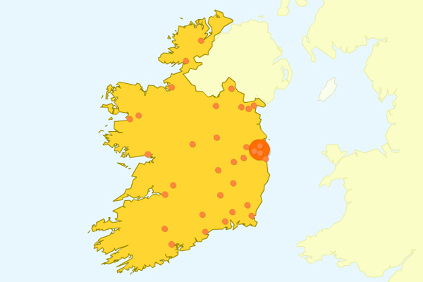 Location data within Google Analytics showing visitor origins