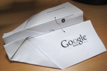 Google Docs paper airplane