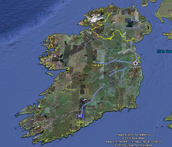 Google Earth View of Ireland