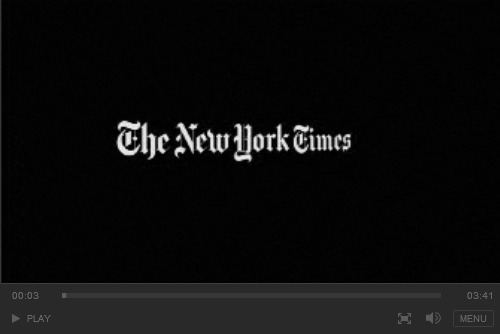 New York Times video screen