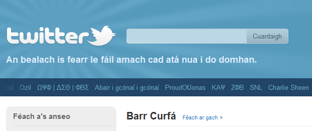 Twitter as Gaeilge