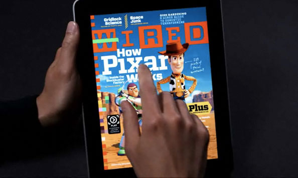 Wired Magazine for the iPad illustrates an attempt to converge print with digital media