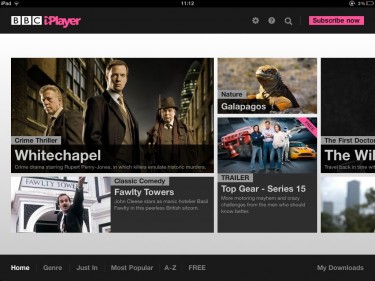 BBC global iPlayer app screenshot