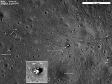 NASA Lunar Reconnaissance Orbiter image of Apollo landing sites