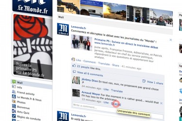 Translating a comment into English on Le Monde's Facebook page