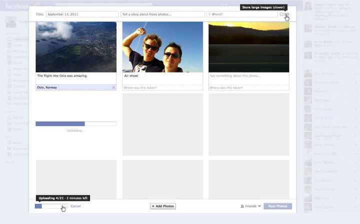 Facebook's new photo uploader