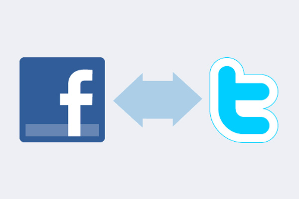 Reciprocal link Twitter and Facebook accounts