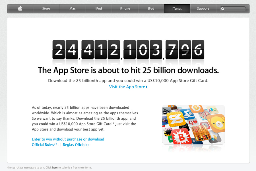 App Store download countdown
