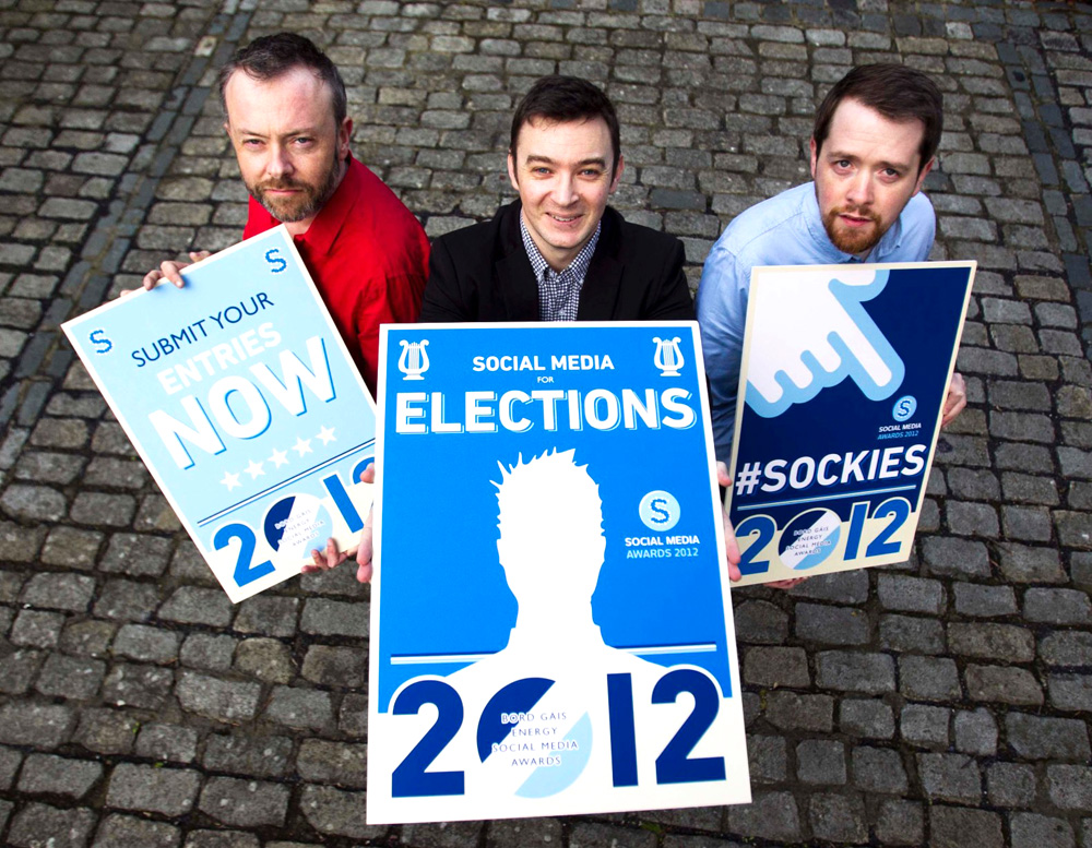 Radio DJ Rick O'Shea, organiser Damien Mulley and Eoin O’Súilleabháin, social media manager at Bord Gáis