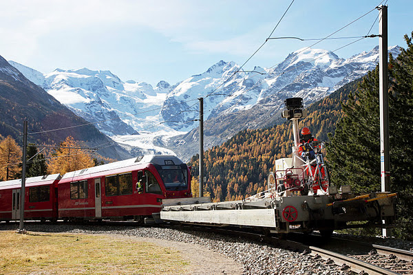 Albula/Bernina railway with Street View Trike