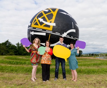 Event organisers Beatrice Whelan, Amanda Webb and Lorna Sixsmith with Dave Antrobus, MD of Grafton Media. Image credit: Cearbhuil Studios