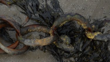 Chains on a beach